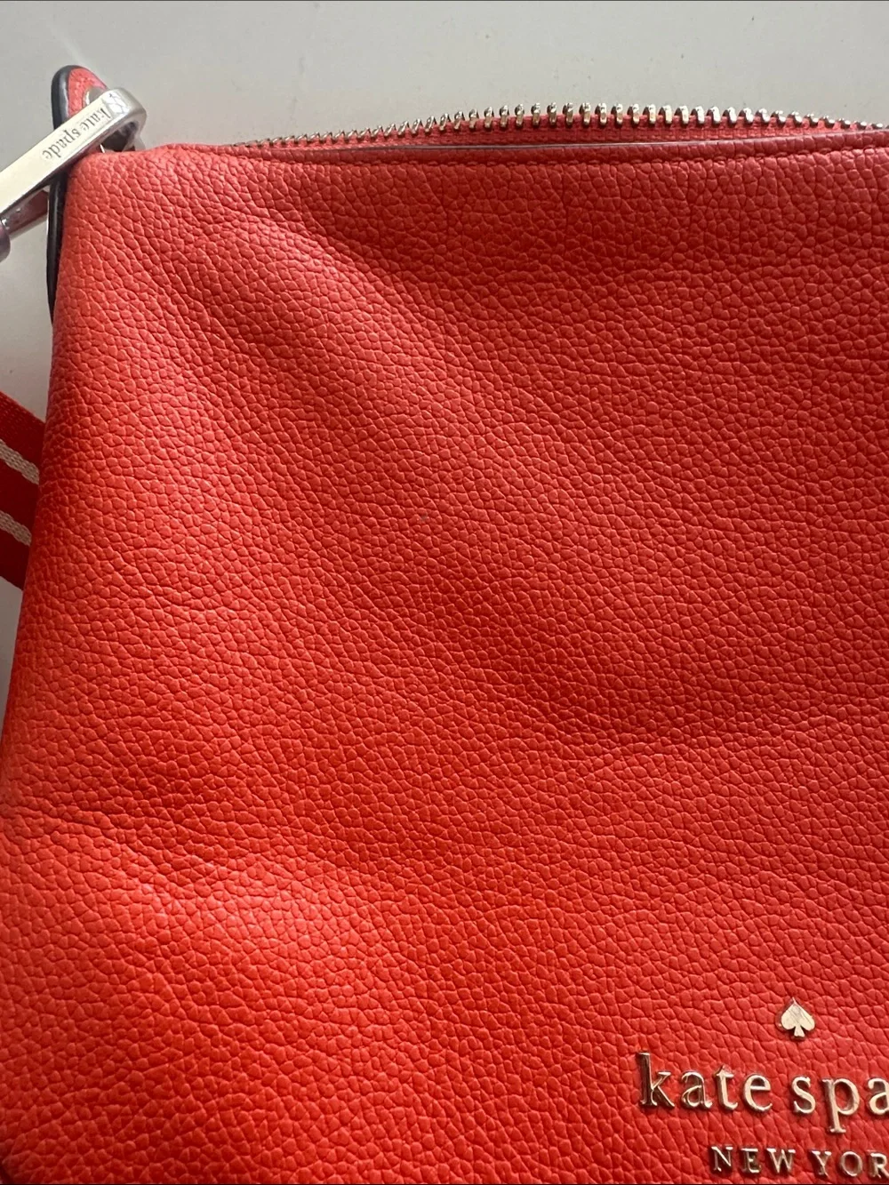Kate Spade Orange Pebble Leather Crossbody bag small purse